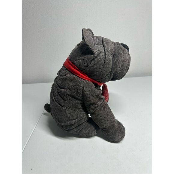 Hug & Luv Gray Bull dog with heart collar Plush Toy Stuffed Animal 11” See Notes - Picture 4 of 9